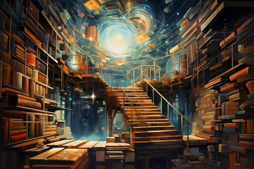 Surreal Library of Dreams - Staircase